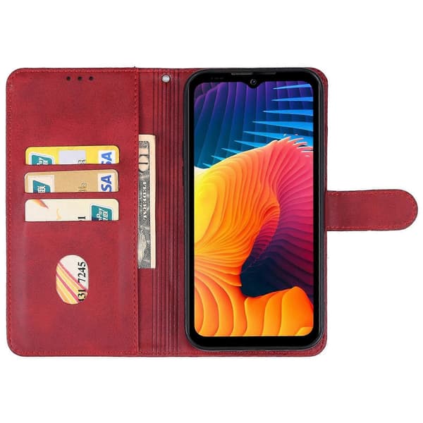 Læder telefoncover til Doogee V30 5G Red
