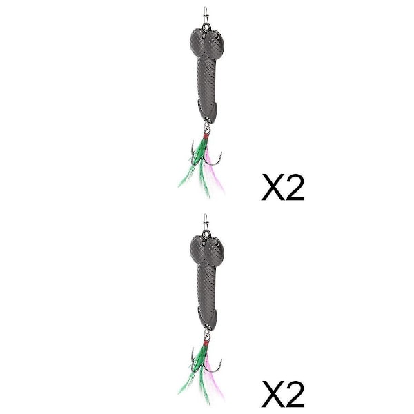 4 st Fiskebeten Fiskeutrustning Krok Dick Spinner Sked Pike Vib Wobble Fiskeutrustning