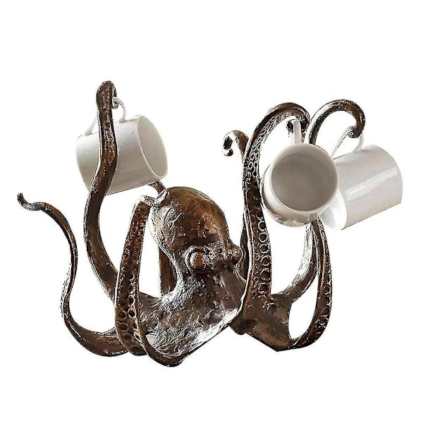 Bläckfisk Mugghållare Kaffe Mugg Hållare Resin Octopus Staty Ornament