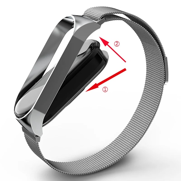 Milanese Loop Rem for Xiaomi Mi Band 7 6 5 4 3 Rustfrit Stål Magnetisk Armbånd Metal Armbånd til Xiaomi mi band 4 3 Remme 7 Perlemorsblå 7 Pearlescent Blue Mi band 7