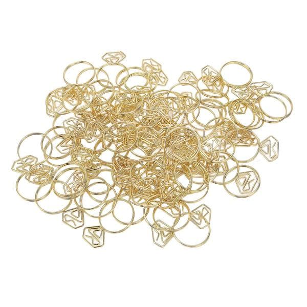 80 st Ringformade Gem Rostfria Kompatibla med Multifunktion Kompatibla med Multifunktion med Klar Box Kompatibla med Kontor Skola Guld Solid Solid Normal