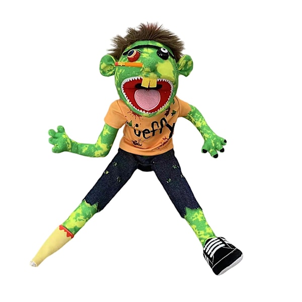 Jeffy Soft Plysh Toy Hand Puppet Jeffy Puppet Plysh Toy Game Series Hand Puppets Plysh Hat Game Toy, tegneseriedukke Plysjdukke Morsom og søt forelder C Zombie