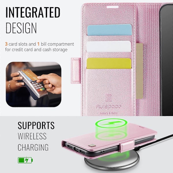 Retro Läder Plånboksfodral för iPhone 11 Pro Pink