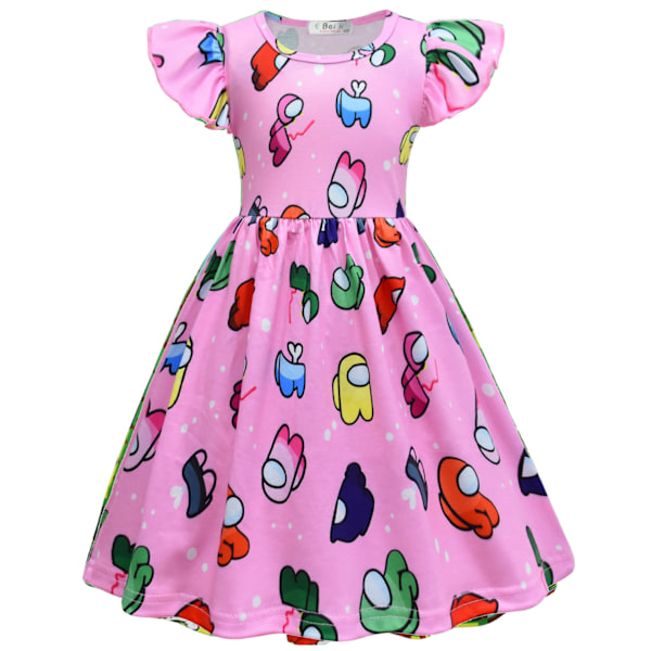 Sarjakuvatyylinen lasten mekko, lepattavat hihat, tyttöjen mekko, lasten prinsessamekko 41 100