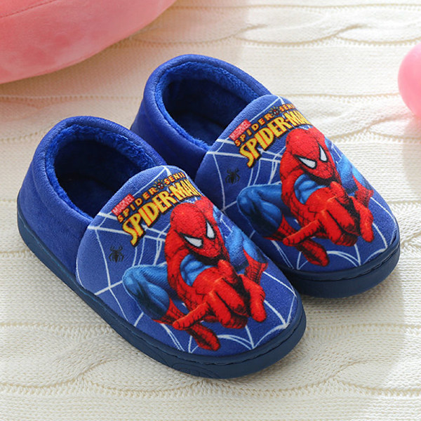 Children Cotton Pattern Slippers Fashionable Non-slip Warming Shoes for Living Room Bag Heel Blue Bag Heel Blue 2829