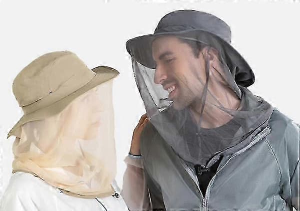 Utomhushatt med stor brätte, nät, insekts- och solskydd