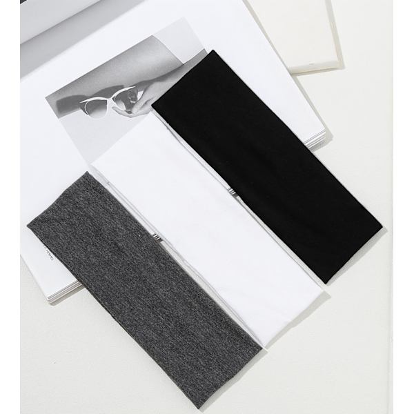 Hårband för Kvinnor 16-pack Elastiska Hårband för Kvinnor Hår Halksäkra Mjuka Tyg Sweatband Yoga Löpning Sport Hårtillbehör BLACK & WHITE