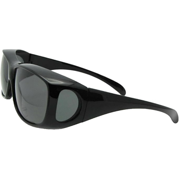 Miesten suojalasit, roiskesuojatut polarisoidut aurinkolasit, pyöräilyaurinkolasit, päivä- ja yökäyttöön sopivat aurinkolasit, miinuslasisetti Black Frame Gray Lenses