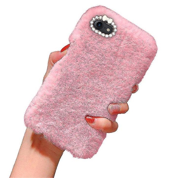Iphone 7/8/se (2020) & (2022) - Deksel / mobildeksel Fluffy Fur Pink