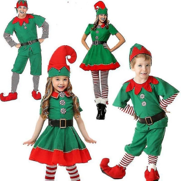 Juleforældre-barn-outfit Småbørnsferienissekostume Småbørnsjuletøj Julemandens kostume WOMEN 110