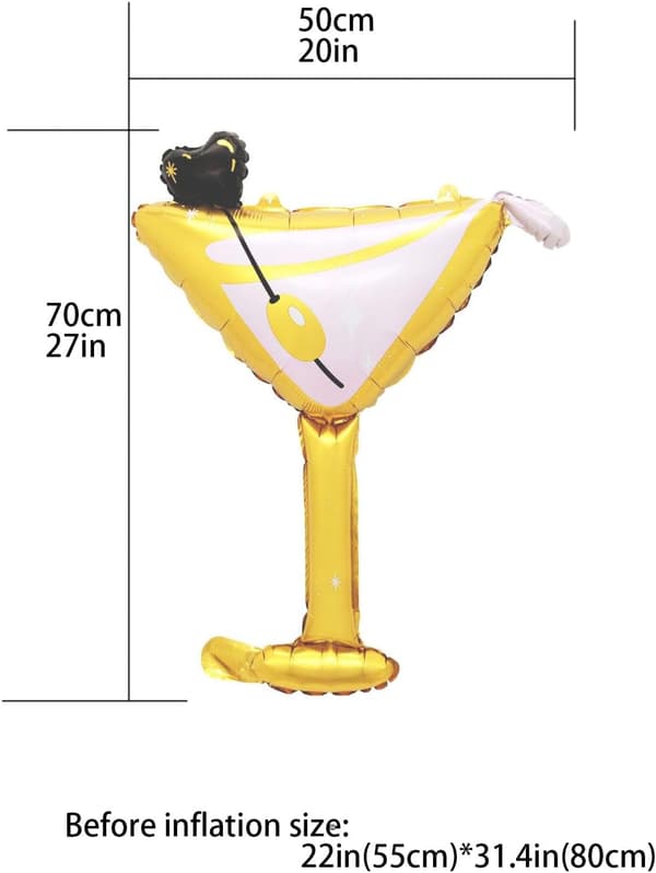 Martini-teemalliset juhlatavarat Cocktail-ilmapallobikinit ja polttarit (2 kpl)