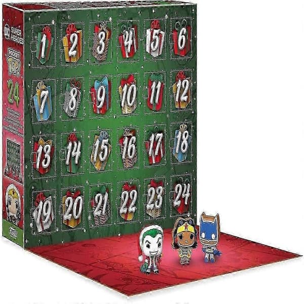 Adventskalender: DC - 24 dager med overraskelser - Samleobjekt Minifigurer - Gaveidé - Blind Box-gave til jenter og gutter - Nedtelling til jul