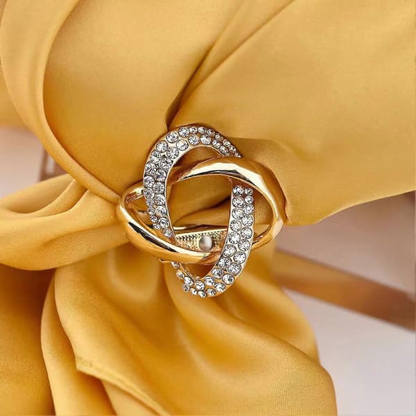 Rhinestone Skjerfspenne Elegant Skjerfklips Spenne Fasjonabel Glitrende Skjerfklips for Kvinner Halstørkle Sjal Silkeskjerf Silver