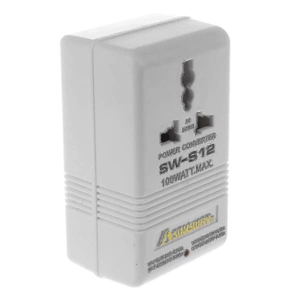 110V/120V til 220V/240V Spenningsomformer for reisebruk - Hvit