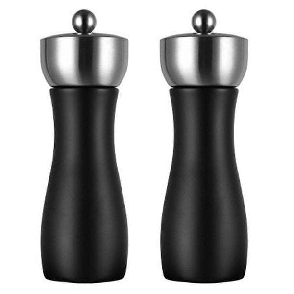 Salt- og pepperkverner, påfyllbart sett, solide og holdbare saltkverner egnet for havsalt, pepperkorn