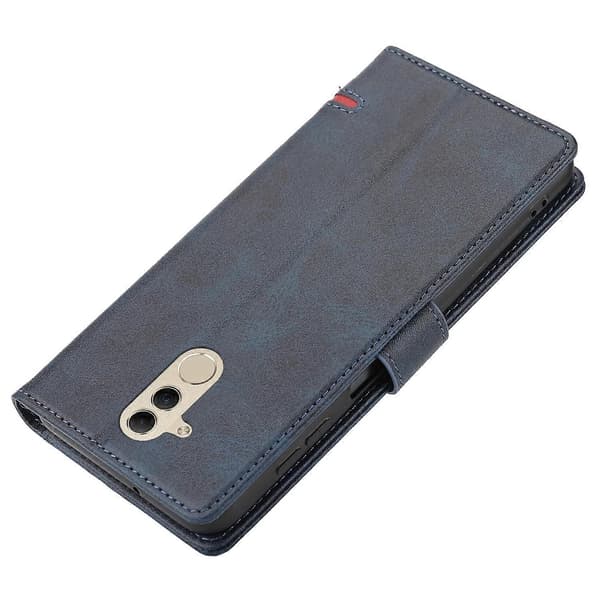 Klassisk Wallet Flip Læder Telefon Cover til Huawei Mate 20 Lite Blue