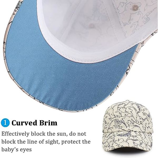 Klassisk Baby Baseball Cap Dinosaur Pojkar Flickor Solhatt Bomull Vår Sommar Barn Visir Hattar