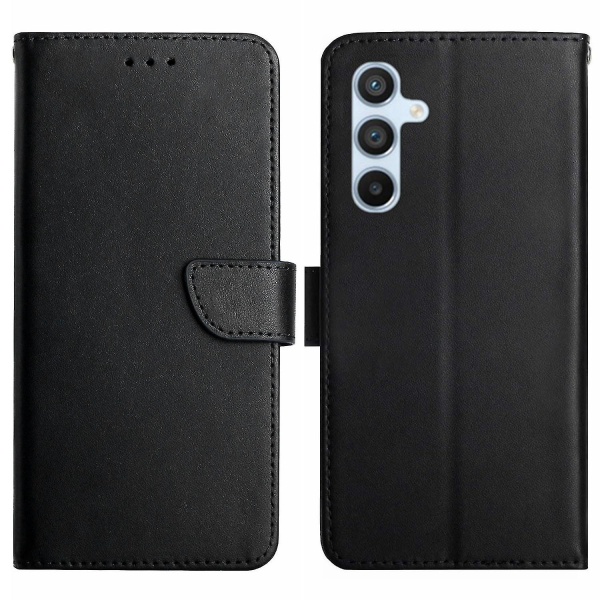 För Samsung Galaxy A25 5G Nappa Texture Telefonplånboksfodral Case koläderställ Cover Black