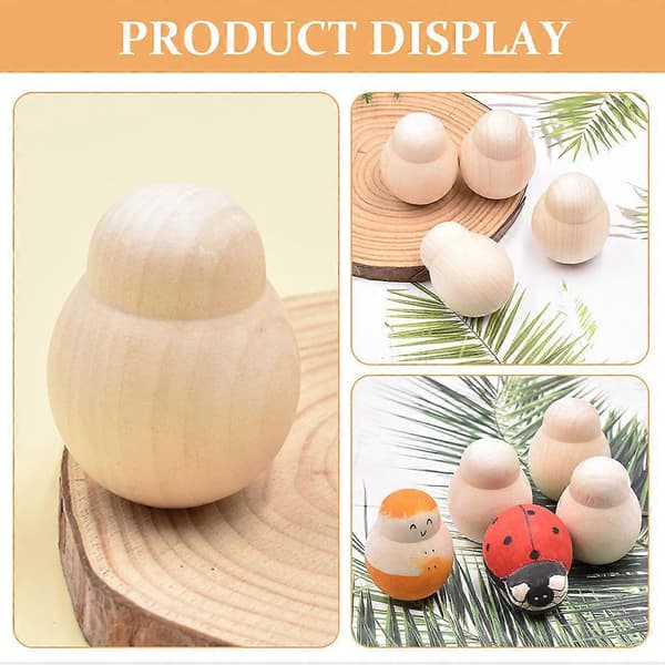 Tre beige pluggdukker for DIY-tegning 5 stk uferdige blanke dukker
