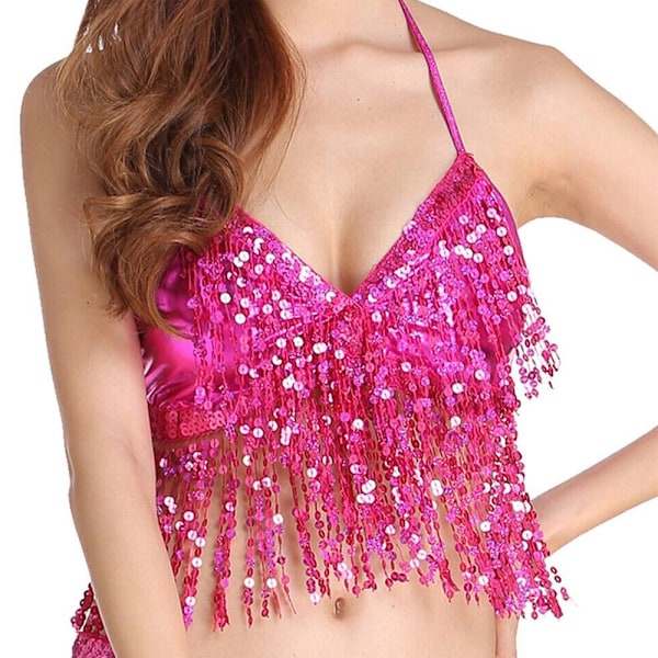 Mavedans BH Performance Top ROSA RØD Rose red