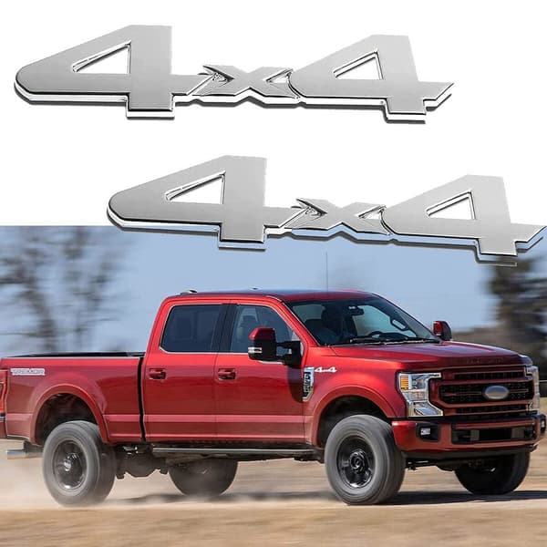 2 stk. metal 4x4 bil bagklap emblem mærke dekal st