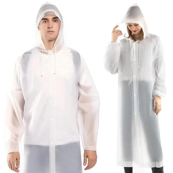 Regnrock 2-pack Regnponchos för Män Kvinnor Vuxna Återanvändbara Bärbara Regnkläder Vattentäta med Elastisk