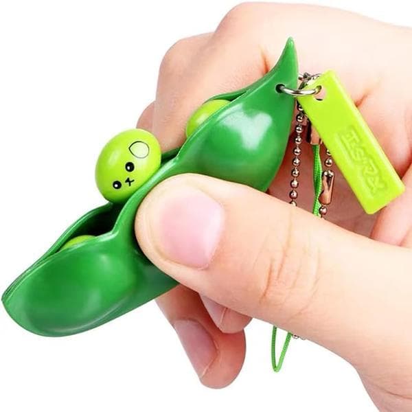 6-pak Squeeze Legetøj Edamame Bønner Charms - Nøglering -