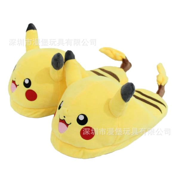 Plyschtofflor, bomullstofflor för inomhusbruk, hemmakläder Halvt paket Pikachu