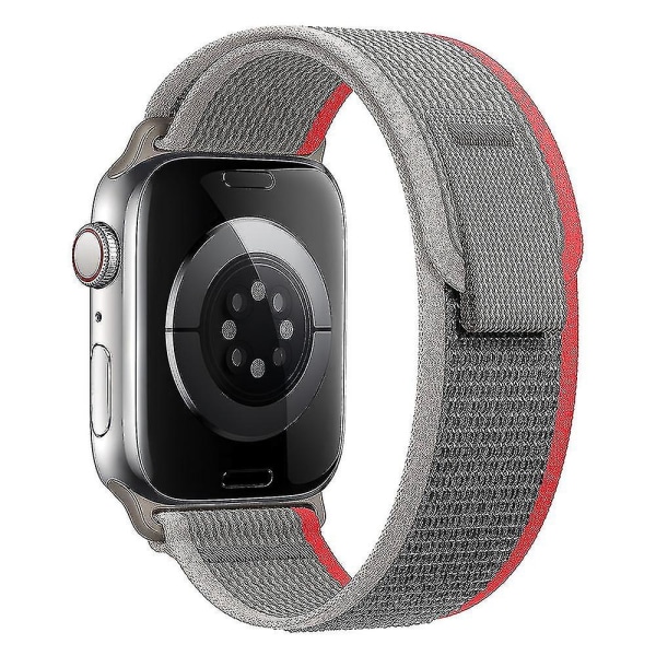 Lämplig för Apple Watch S7applewatchs8 Nylon Ultra Canvas 49mm45mm Wild Diameter Band 41m Grayish Red 42 44 45 49mm