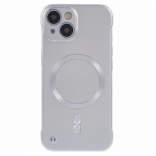 Kompatibelt iPhone 13 Cover Kompatibelt med MagSafe Hårdt PC Rammefrit Telefoncover Silver