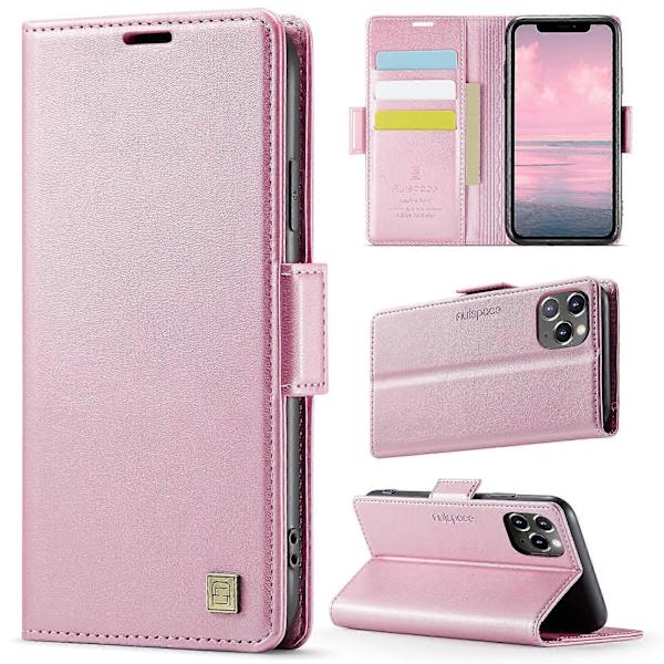 Retro Läder Plånboksfodral för iPhone 11 Pro Pink