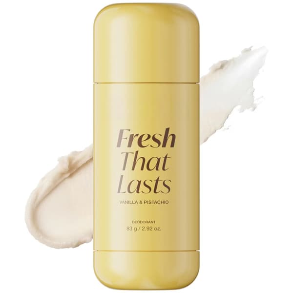 Deodorant with vanilla and pistachio scent, long-lasting freshness all day