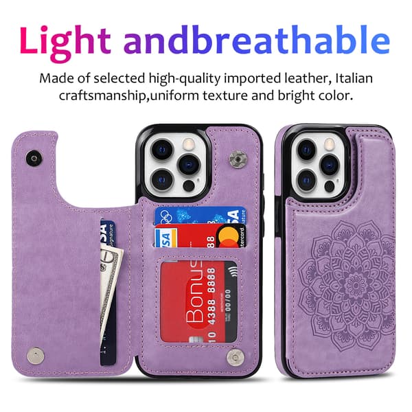 1 stk. Kompatibel med iPhone 13 Pro Max Pung Etui med Kort