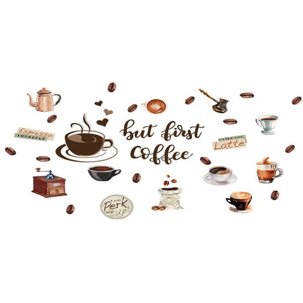 Kaffeväggdekaler Kök Väggdekal Citat Och Bokstäver Kaffe