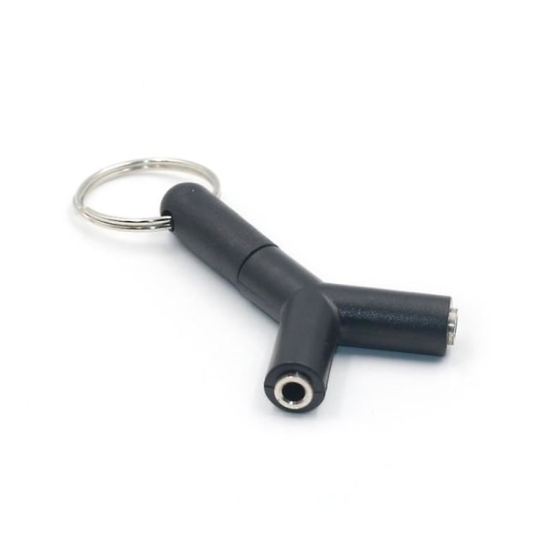 2-farget 3,5 mm stereo lyd Y-type 2 hunn til 1 hann kabeladapter for Black