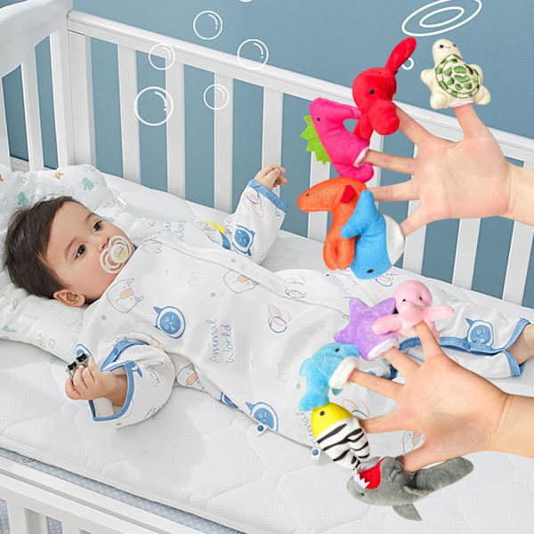 10 st fingerdockor för småbarn, mjuka plysch marina djur fingerdocka leksaker för berättelsetid lektid visar festgåvor, pedagogiska dockor 10 Pcs Marine Animals Finger Puppet