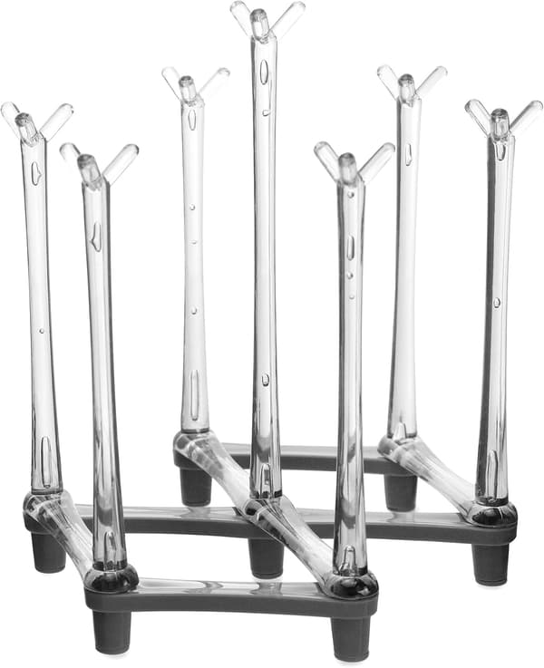 Grå 17x6x18,5 cm Uttrekkbart Oppvaskstativ, Avløpsstativ for Plastflasker