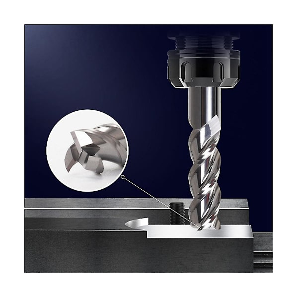 5 st 55 graders set 6mm massiv hårdmetall Cnc träfräsbits för träbearbetning Silver