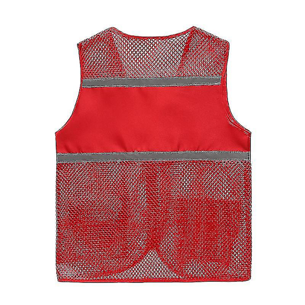 Dam Väst Hög Synlighet Reflex Väst Arbets Säkerhetsvästar Jacka Red XL