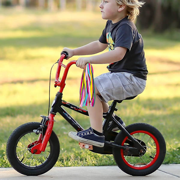 1 par børns regnbue cykelstreamere til piger drenge, 2 pak baby's farverige cykelgreb kvastbånd, bærertilbehør nem at fastgøre til scooter's/