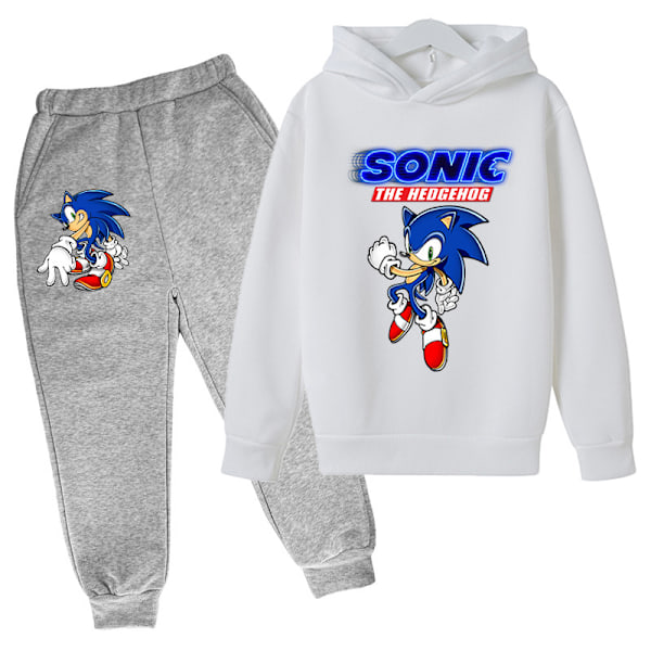 2-osainen lastenvaate Sonic-piirroskuvioinen plussamekkoinen hupunallinen paita pojille ja lapsille Harajuku I 140CM