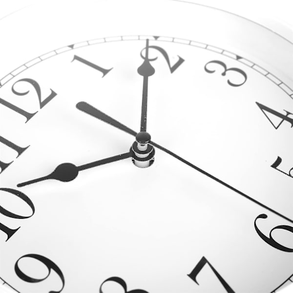 Silent Wall Clock Køkken 9 Tommer Retro Ikke-tikkende dekorativt soveværelse kontor vægur White