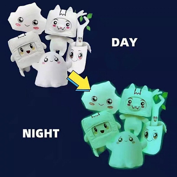 Ny Lanky Box Ghosty- Glow In The Dark Ghostly Plysj Leker Stuffed Animal Plysj Boxy