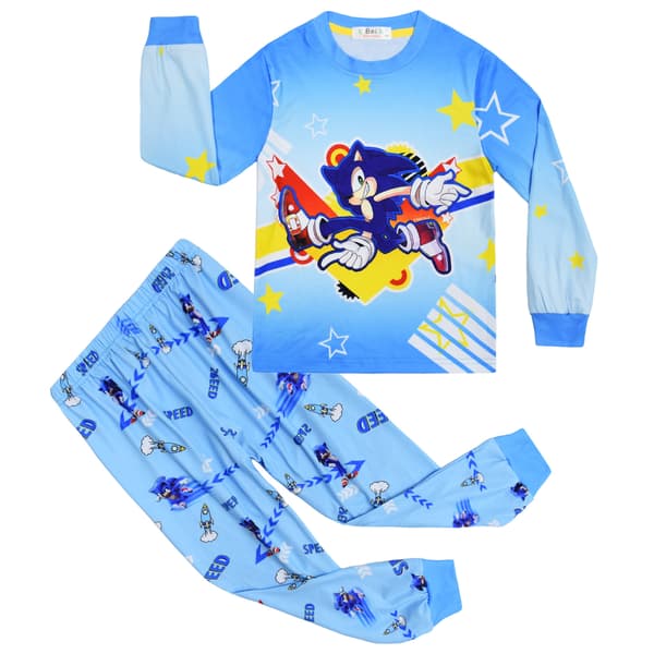 Sonic the Hedgehog Tryck Barn Långärmad Hemmaklädesset style2 110