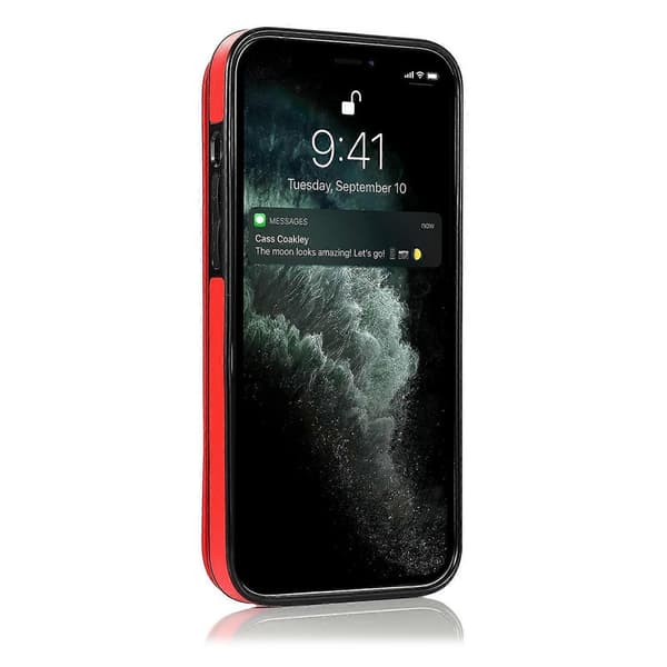 For iPhone 14 Plus Sommerfugle Blomster Dobbelt Spænde Etui Red