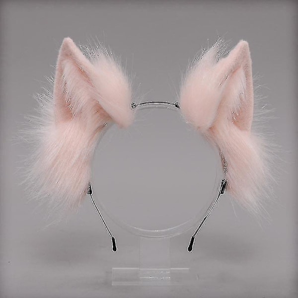 Plush Katteører Realistisk Lolita Hodebånd Kattehale Cosplay Tilbehør Håndlaget Simulering Dyreører Halloween Hodeplagg Kawaii