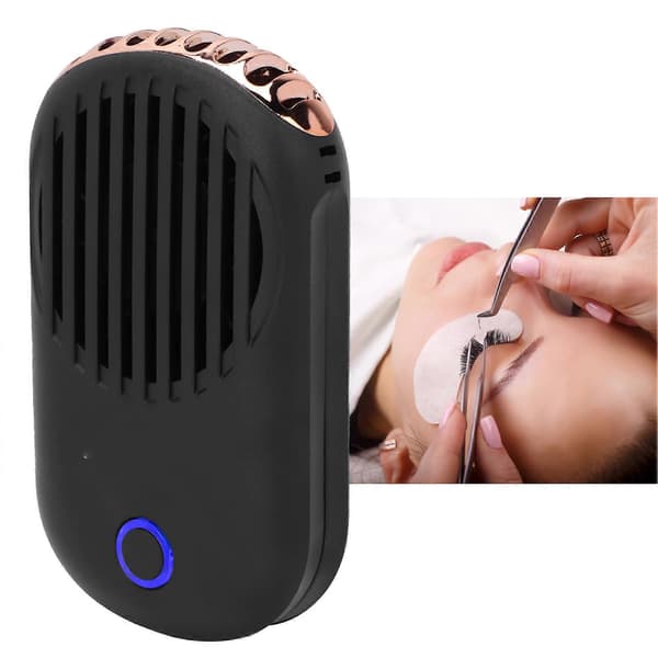 Øjenvippetørrer Ventilator Mini Bærbar Aircondition Bladløs Neglekunst Blæser Black