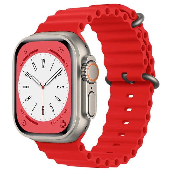 Ocean Strap For Apple Watch Band Series 8 Ultra 49mm 45mm 41mm Smart Watch 44mm 40m 42mm Red