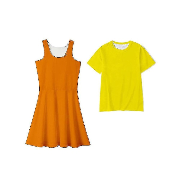 Squid Game Naisten T-paita + Mekkosetti Kaksi Osainen Asuste 5XL