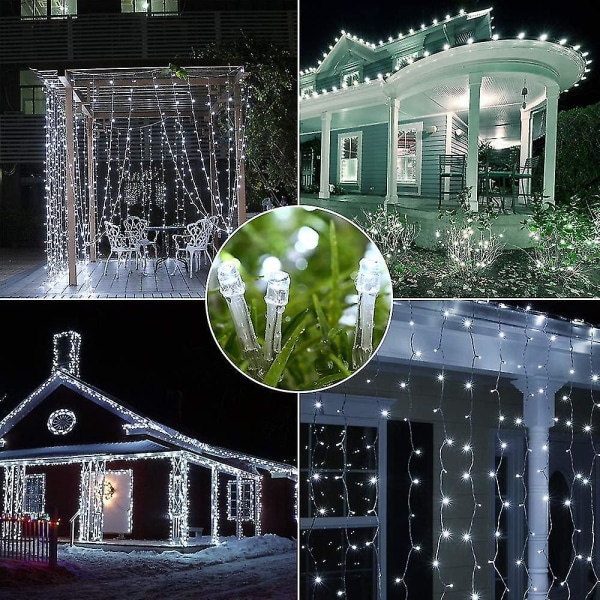 10m 80 Led Fairy Lights Utomhus Kall Vit Julbelysning Bröllop Halloween Dekoration